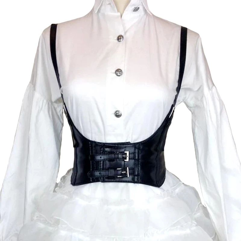 Женский корсет из искусственной кожи Оби пояс под грудью широкий поясной ремень в стиле стимпанк