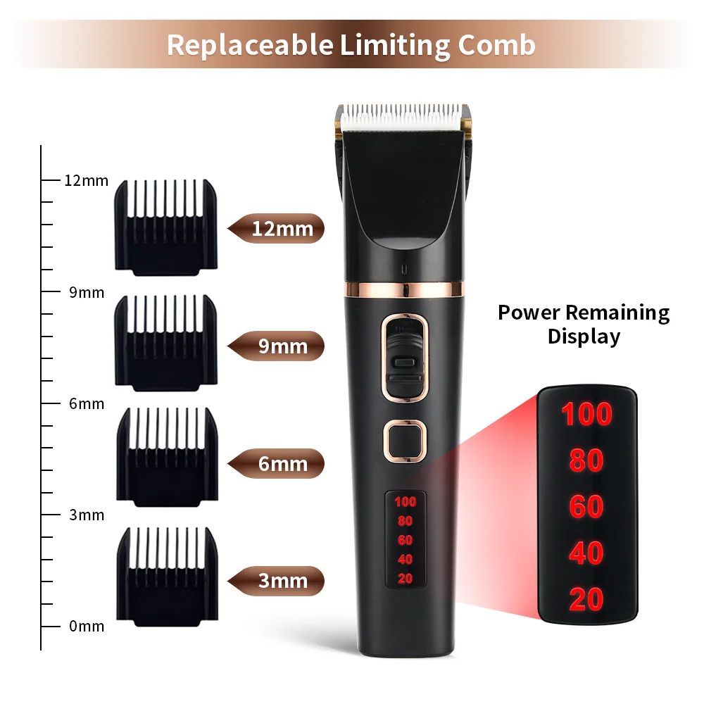 Профессиональная Мужская Беспроводная электрическая машинка для стрижки волос с мощным мотором Pritech, перезаряжаемая