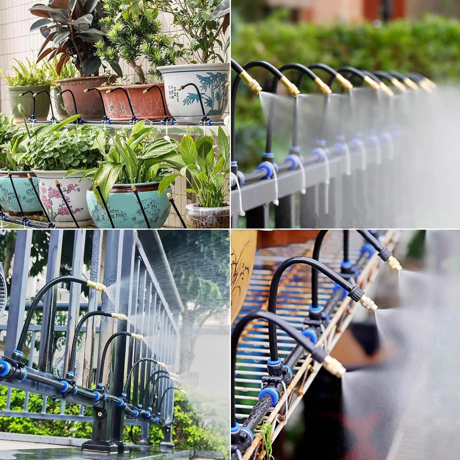 10 Meters Bendable Drip Irrigation Kit 360 Adjustable Automatic Watering System 15 Upgraded T-Joints 10 Misting Nozzles
