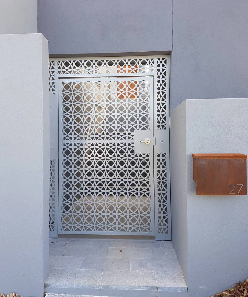 Folding aluminum single exterior price villa entrance house main gate door designs electric high quality wrought iron gate