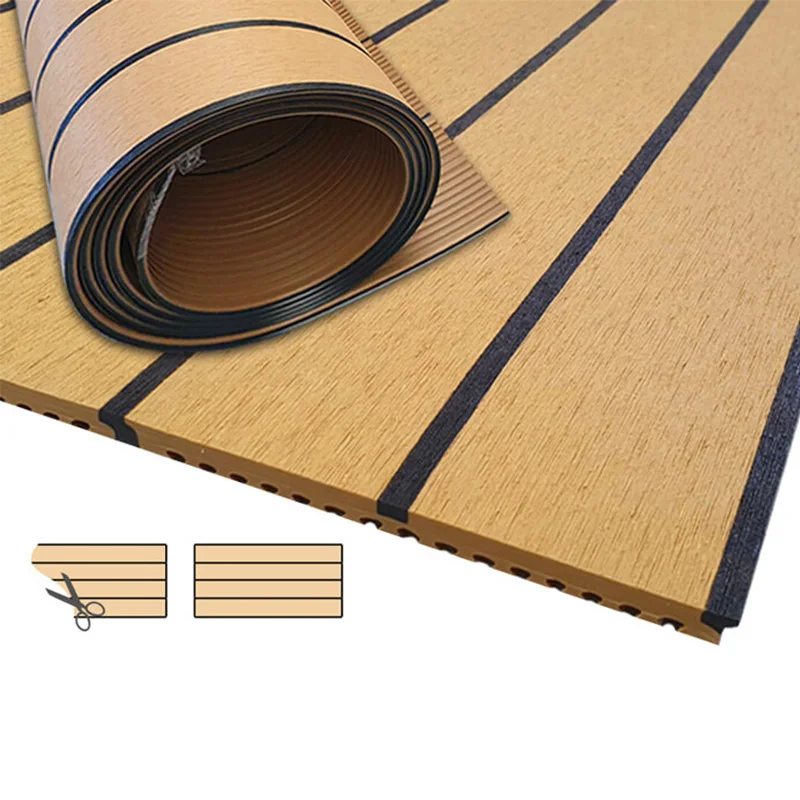 China Manufacturers  UV Resistant  Anti-slip Yacht Flooring Mat PVC  Composite Synthetic Boat  Teak Deck  Boat Flooring