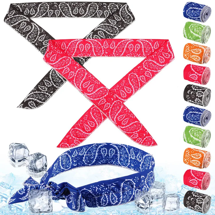 Ice Cool Scarf  Neck Wrap Headband Cooling Scarf Instant Chill Neck Scarf Soaked Tie Around Neck For Summer