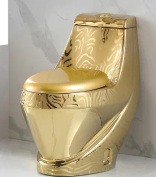 
Toilet Seat KD-09GPA Washdown Flushing Closet Gold Plated Toilet Floor Mounted WC 