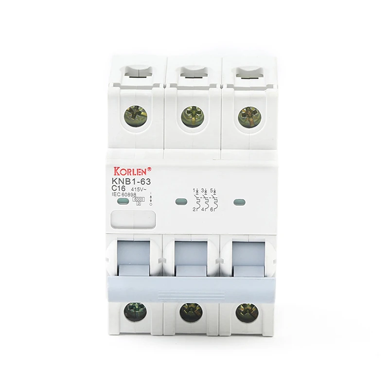 Korlen Best Selling ODM/OEM Factory Circuit Breakers 63A 50A 40A B/C/D MCB Current Overload Protection AC Mini Circuit Breaker