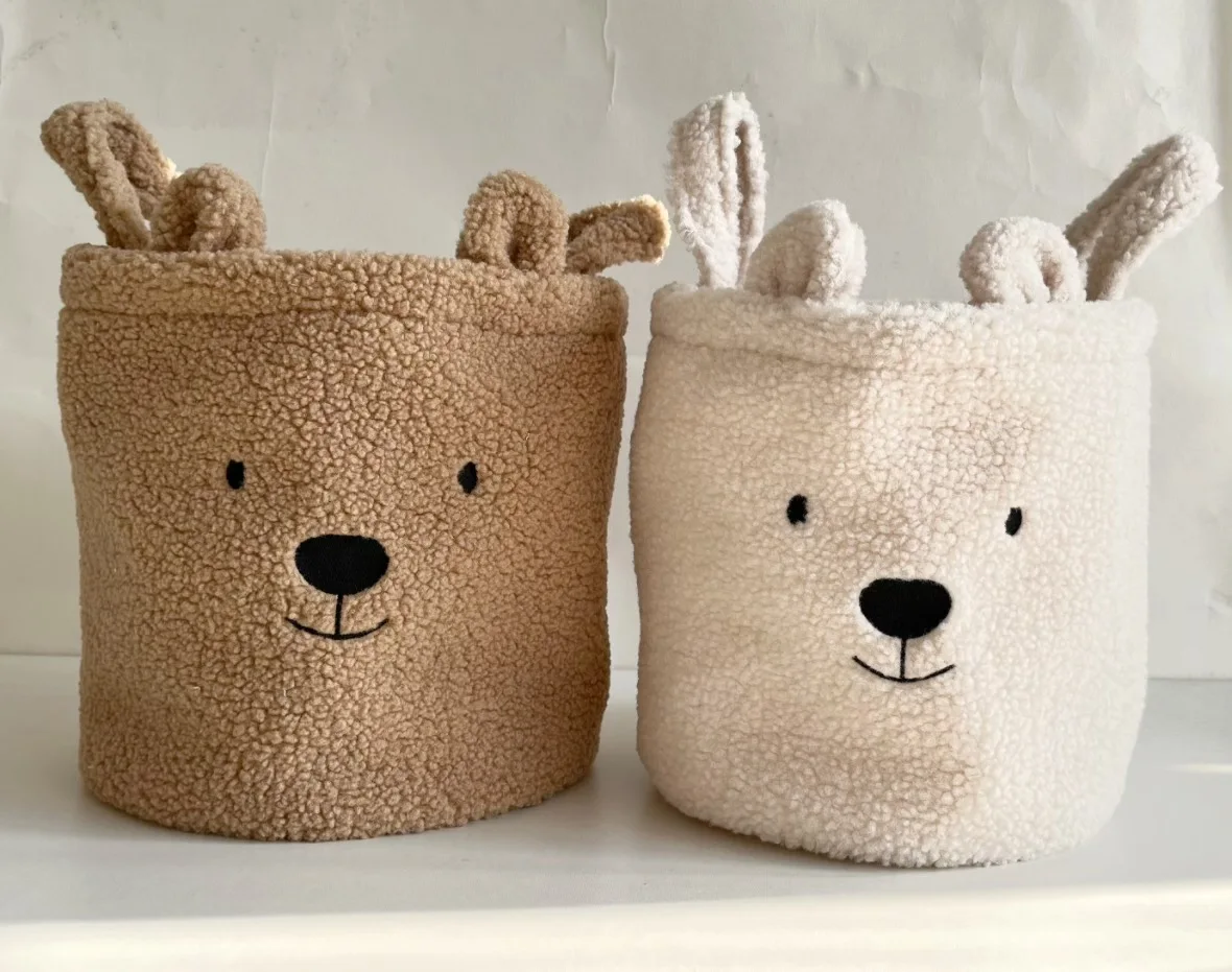 Children Laundry Nursery Toy Organizer Room Decor Cotton Clothes Bucket Stuff Storage Baskets