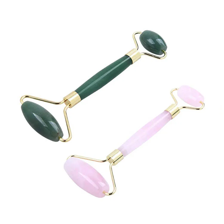 
Jade Facial Massage Roller Gua Sha Jade Natural Crystal Stones Face Roller Massage 