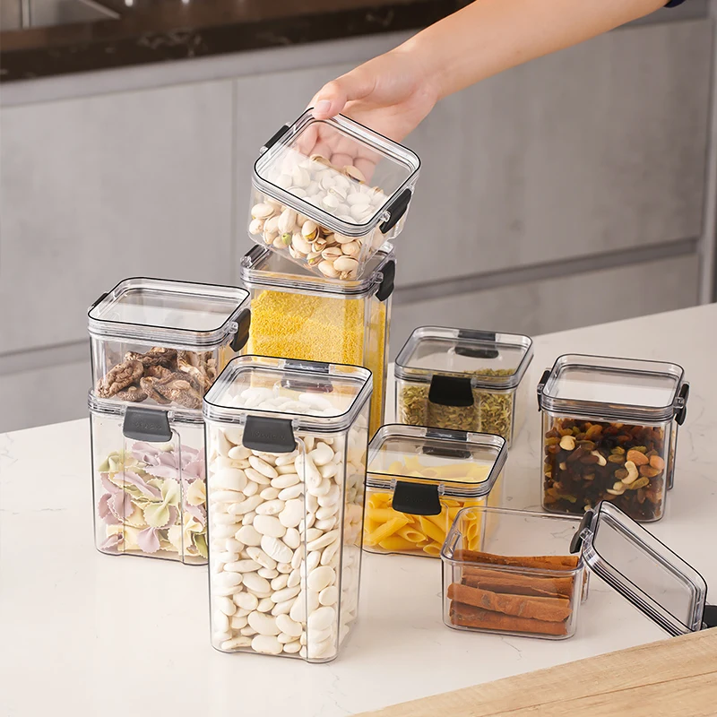 Kitchen Multigrain Storage Jar Food Container Plastic Sealed Food-Grade Jar