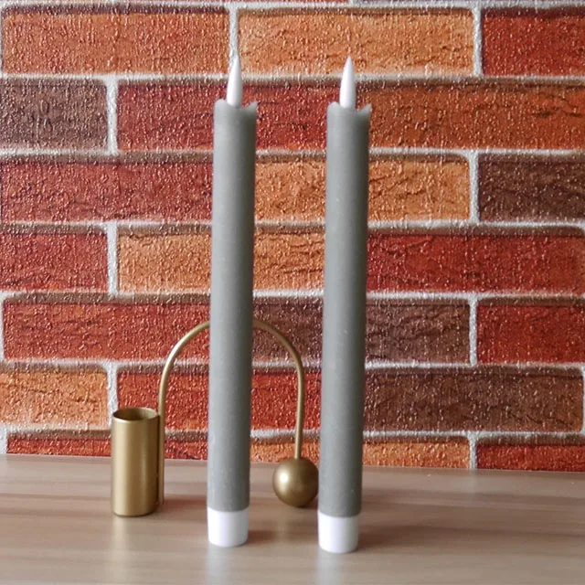 Black wick LED taper candle