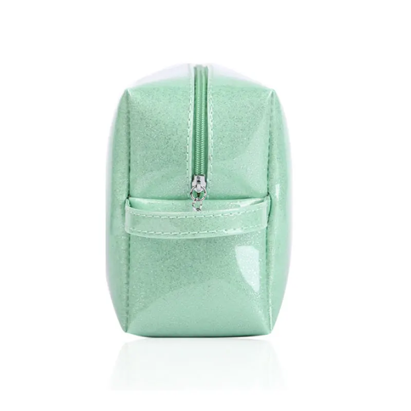 High Quality Women Portable Travel Toiletry Bag PU Cosmetic Makeup Pouch Patent Leather