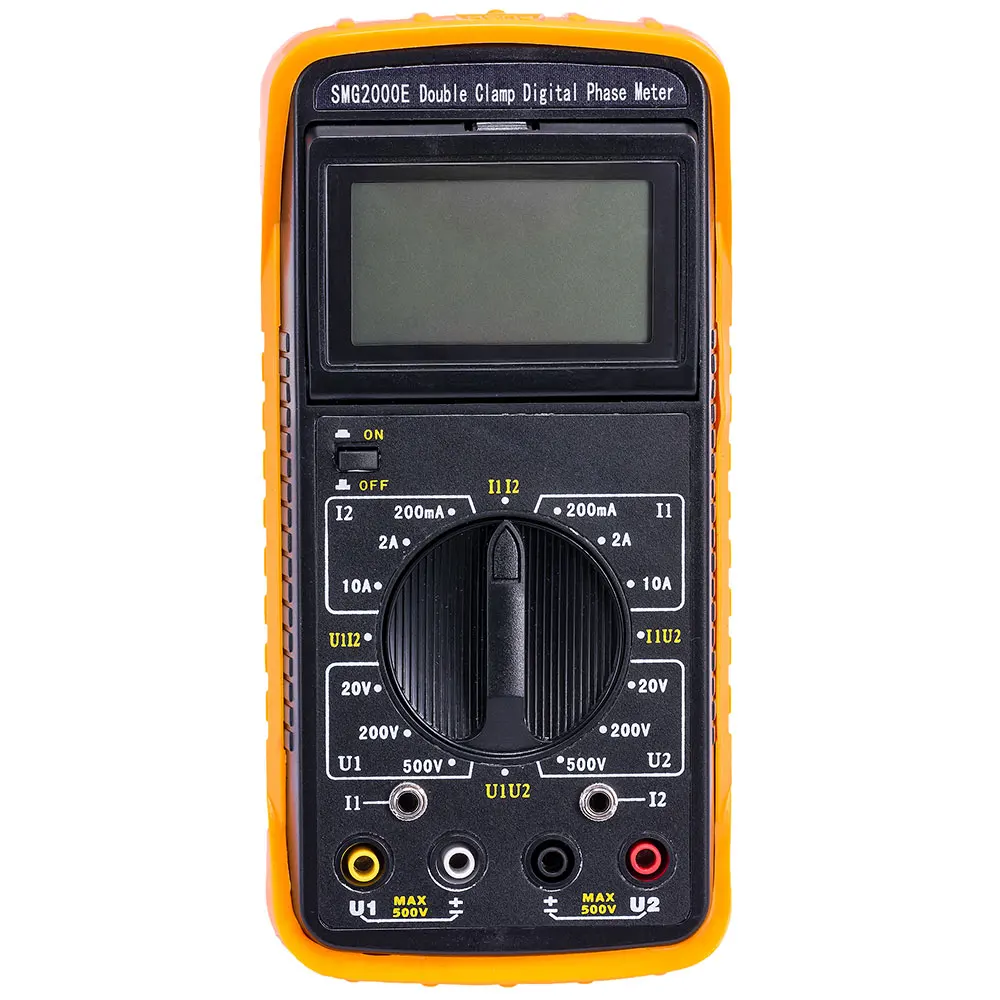 SMG2000E Handheld Digital Double Clamp Phase Volt Ampere Tester