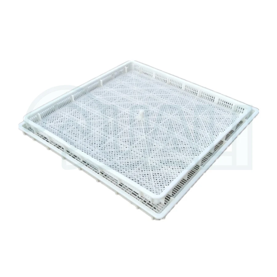 Quali White Plastic Perforated Stackable Pasta Drying Tray for All Pasta Machines and Extruders