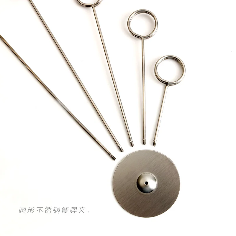 YS3002 Customized Durable Circle Wedding Restaurant Place Number Menu Card Clips Metal Table Number Holder