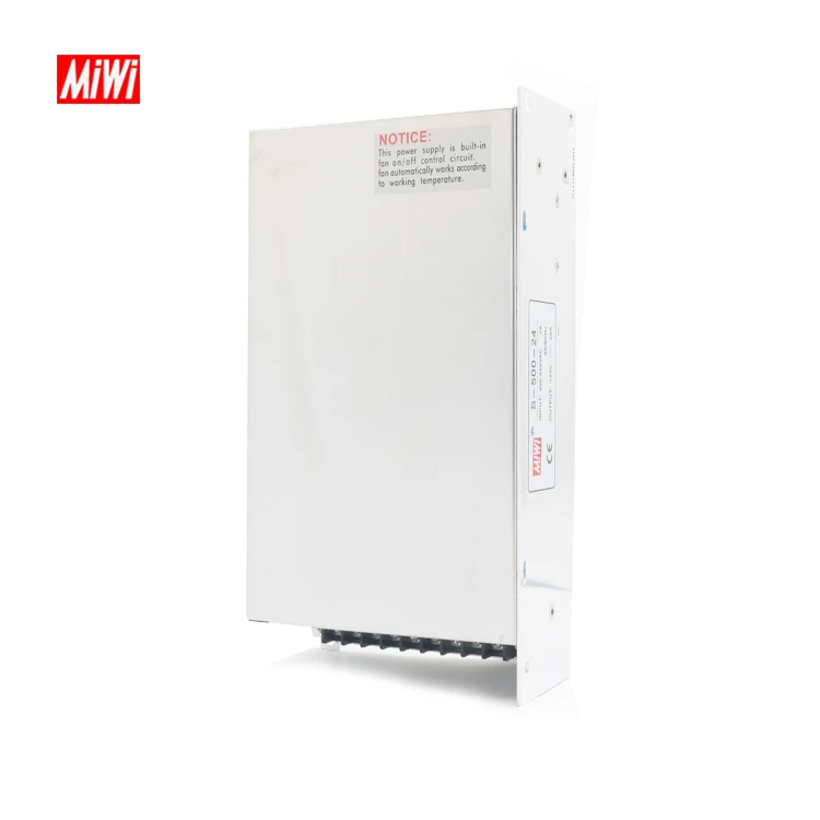 MiWi S-500-24 High quality 220V AC to DC 24V 20A 500w power supply 24vdc