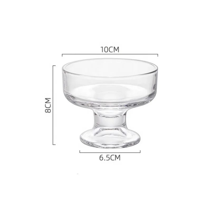whole sale hand bowl 200ml clear glass ice cream cup for dessert