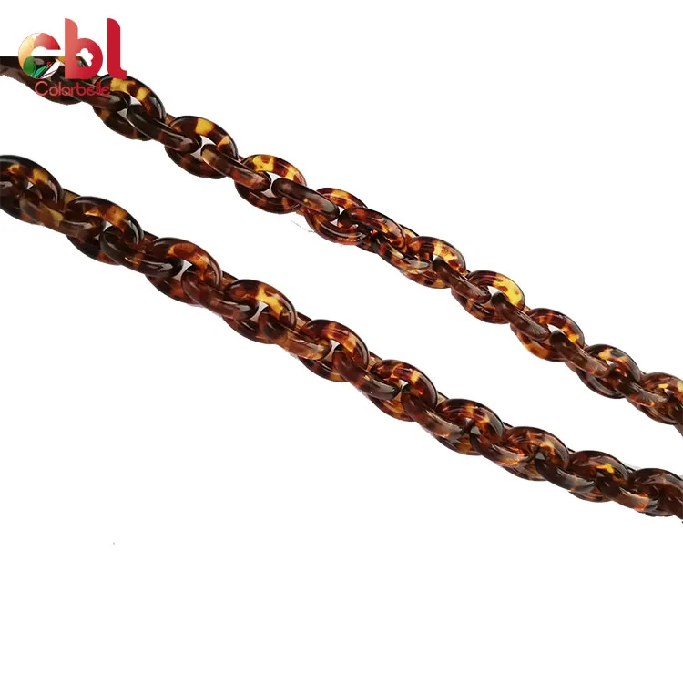 
Bag decoration chain colorful plastic bags with shoulder strap resin chain 