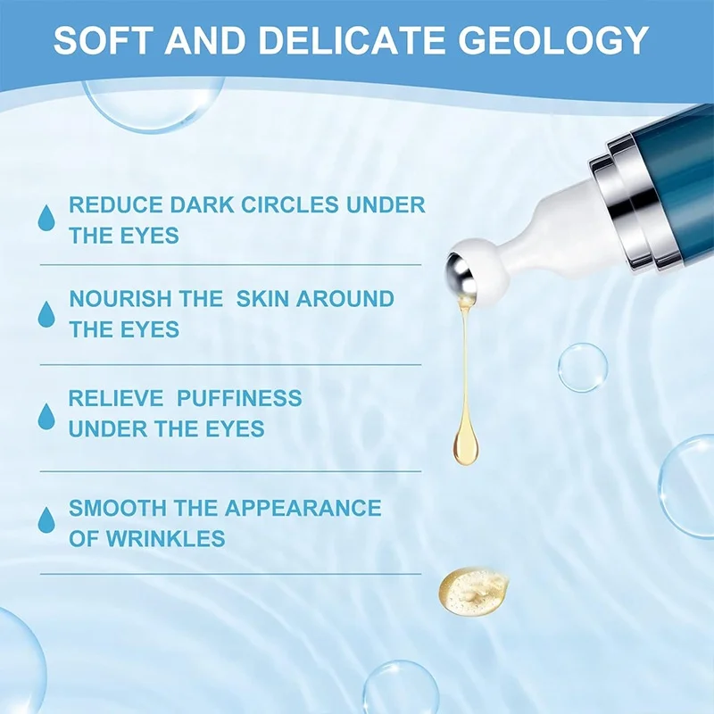 South Korea 5% Caffeine Anti-Aging Eye Cream Skincare for Dark Circles and Puffed Wrinkles with Convenient Roller Applicator