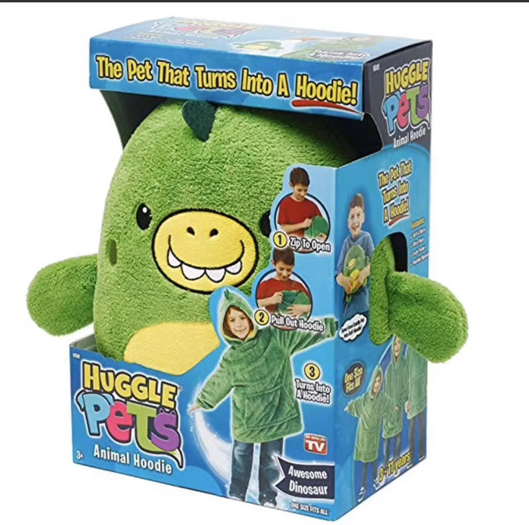 
blanket huggle pets kids hoodie pajamas cartoon animal plush toy 