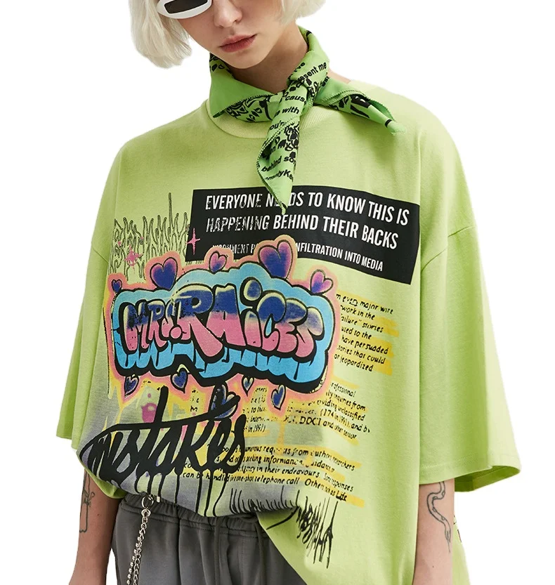 Женская футболка с надписью smile face, Повседневная Свободная футболка большого размера в стиле хип-хоп, лето