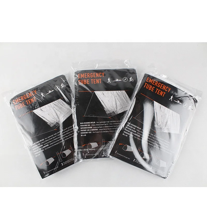 Emergency Camping Canvas Tent Emergency Tube Tents Lightweight Compact Rescue Large Foil Emergency Survival Shelter for Camping