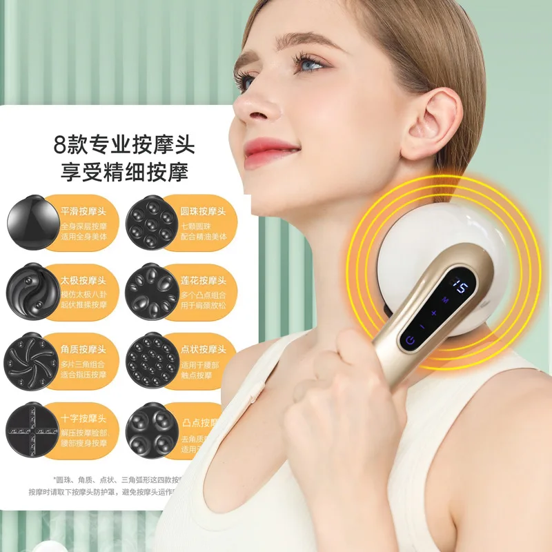 Electric 8 Massage Heads Back Shoulder Beater Hammer Stick Full Body Tissue Massage Stick Body Stress Massage Hammer