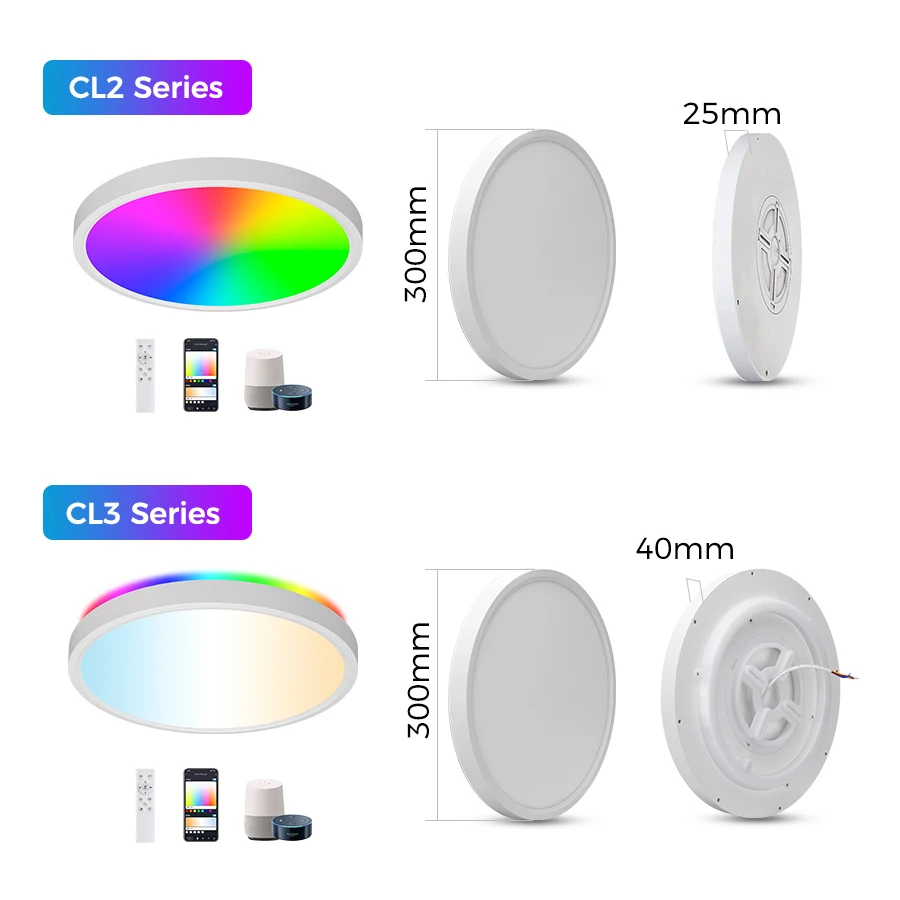 Bedroom Living Room Round shape Tuya Wifi 24w RGB Colors Smart Lamp Led Ceiling Lights