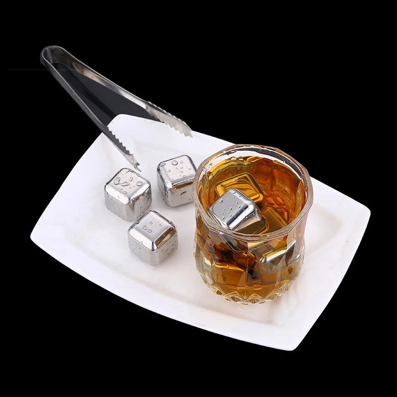 Reusable Chilling Whiskey Stones Stainless Steel Ice Cubes With Custom Logo