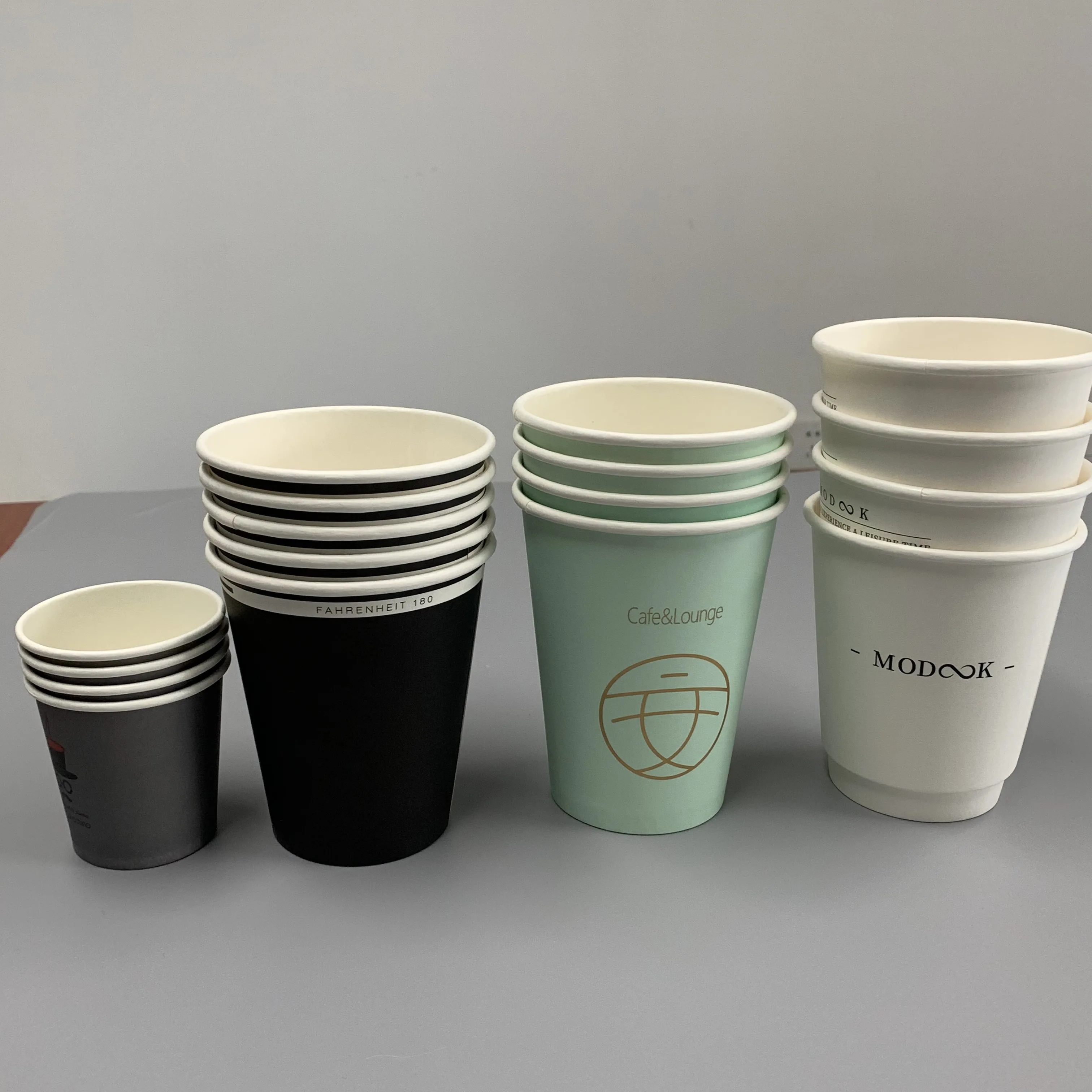 Custom Logo Printed 8oz 12oz Double Wall Coffee Paper Cups