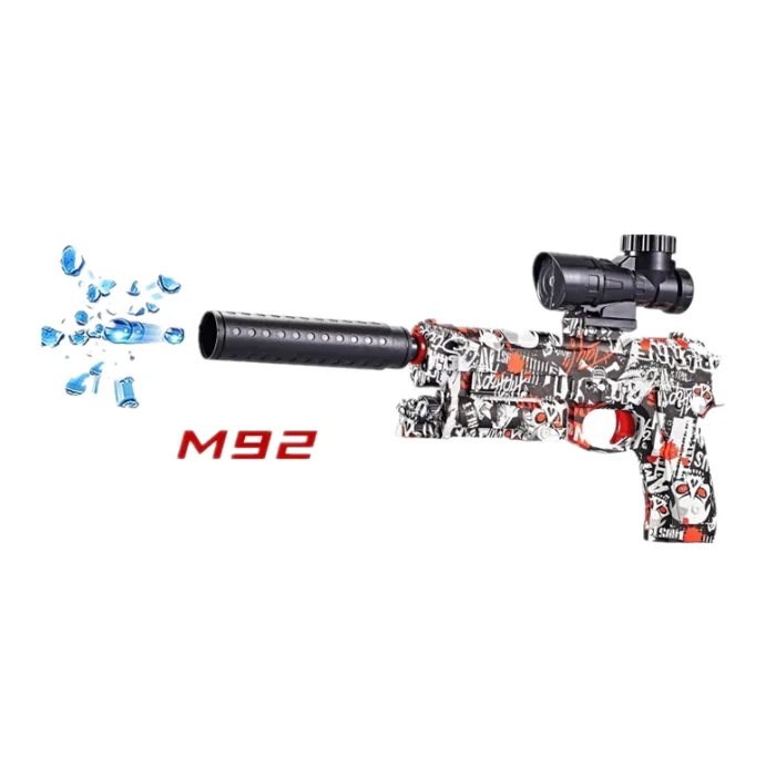 2023 bb gun pistol airsoft splatter ball gun High Quality Electric metal gel glock M92 toy guns for adults