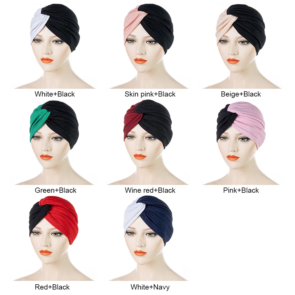Zipeiwin 2022 Manufacturers Stock Spliced Turban Hat Cross Twist Knotted Headwraps