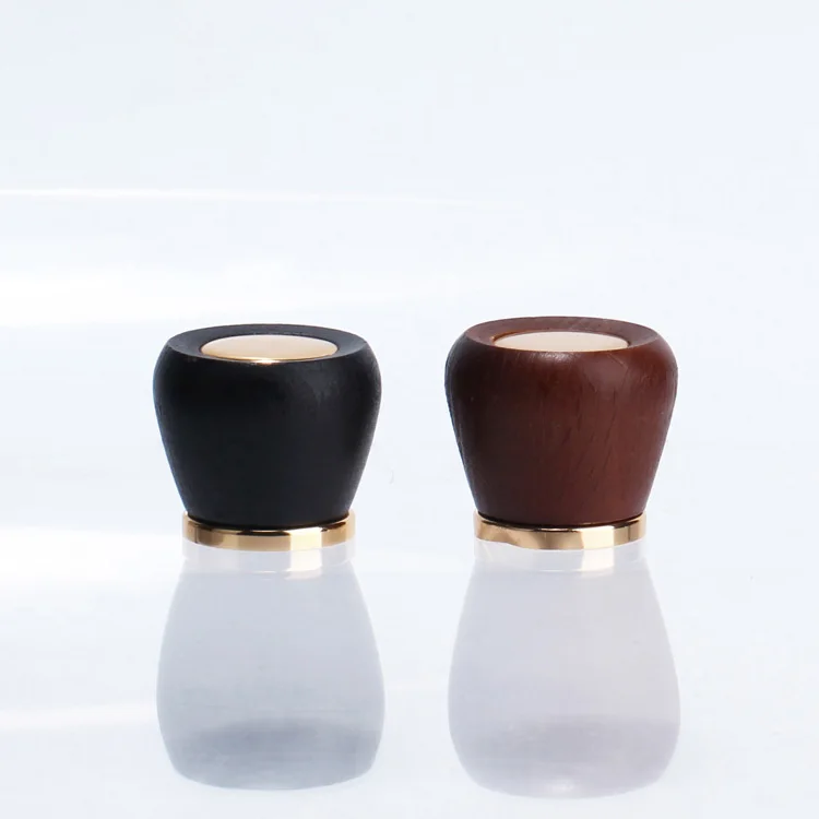 Perfume Cap Customized By Manufacturer Top Grade wood splice metal aluminum perfume bottle cap Round brown cap