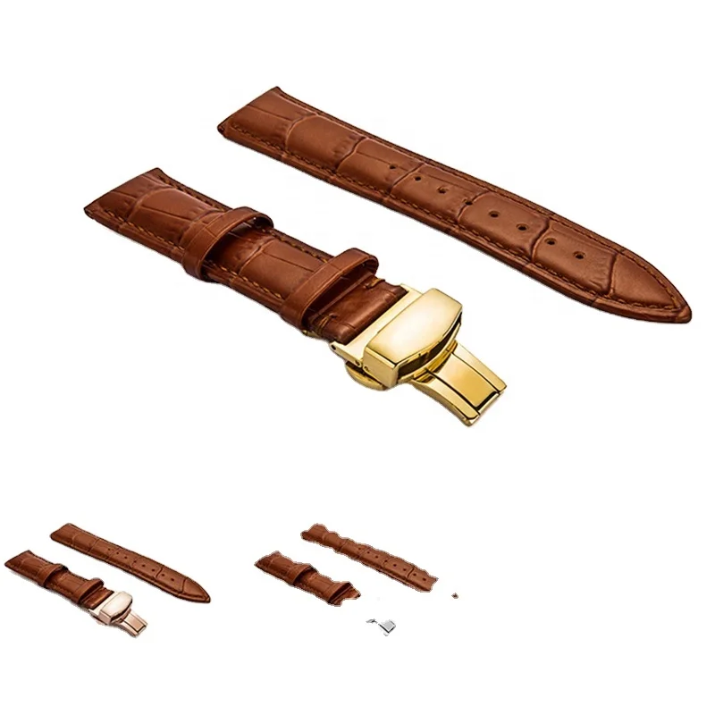 Odian Jewelry Genuine cowhide Leather Material and black,brown,light tan,red color.Color calf leather watch straps band
