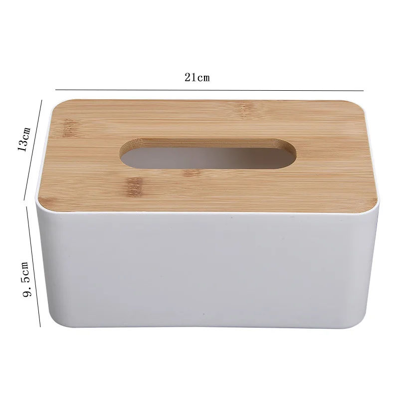 Bathroom Luxury Design Multifunctional Wood Tissue Holder with Bamboo Wood Lid Napkin Organizer Container Tissue Box