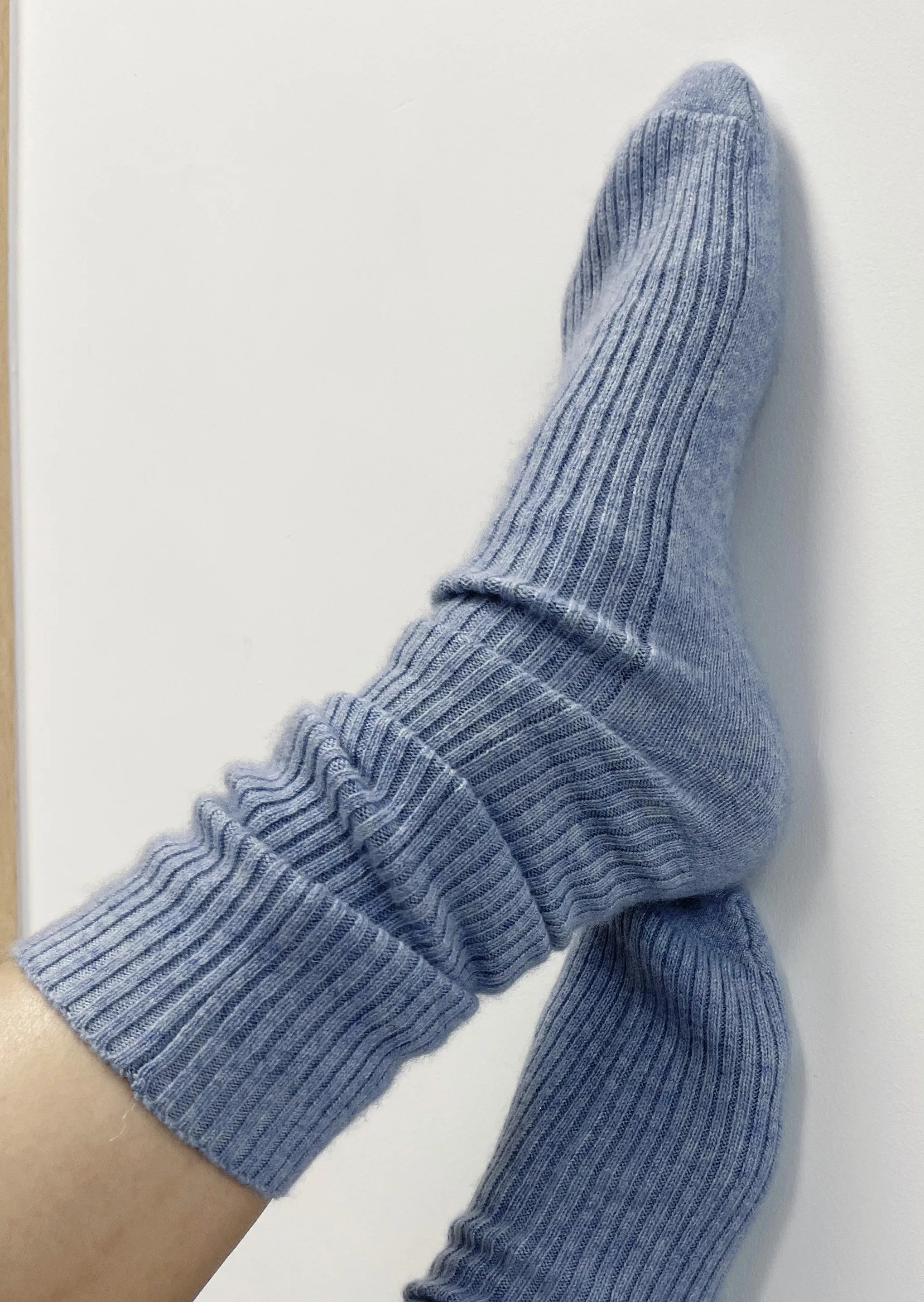 OEM high quality rib knit cashmere socks bed cashmere socks for women