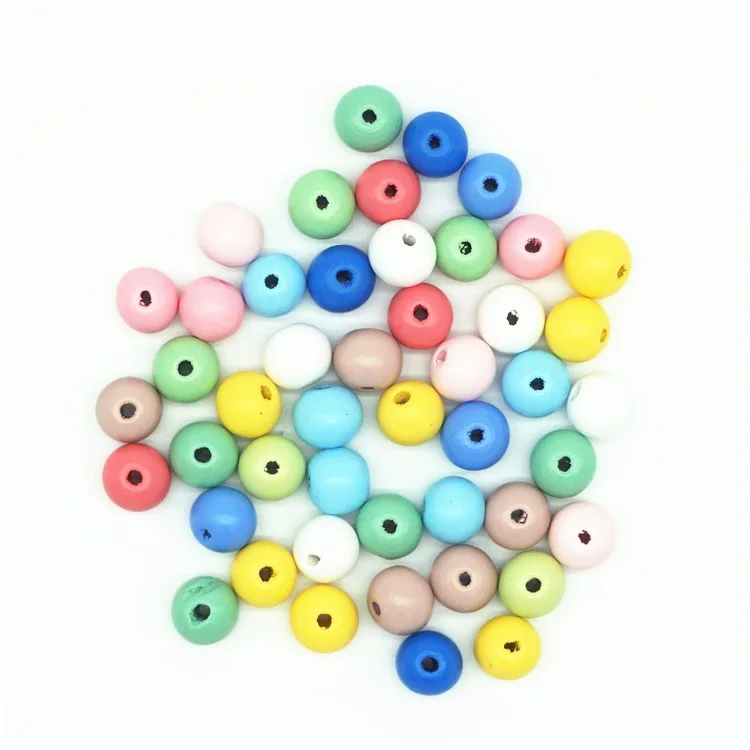 Bulk colorful wooden Beads custom strand strings of beads
