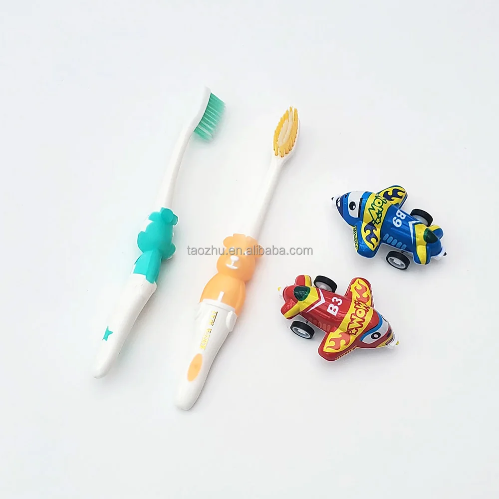 Custom Blister Package Children Kids Cartoon Toothbrush with plane toy