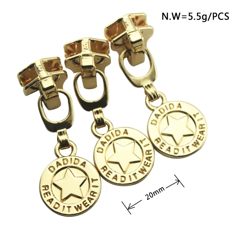 Hot Sale Creative Sewing Machine Pattern Zipper Slider Metal Zipper Puller Custom  For Garment Accessories