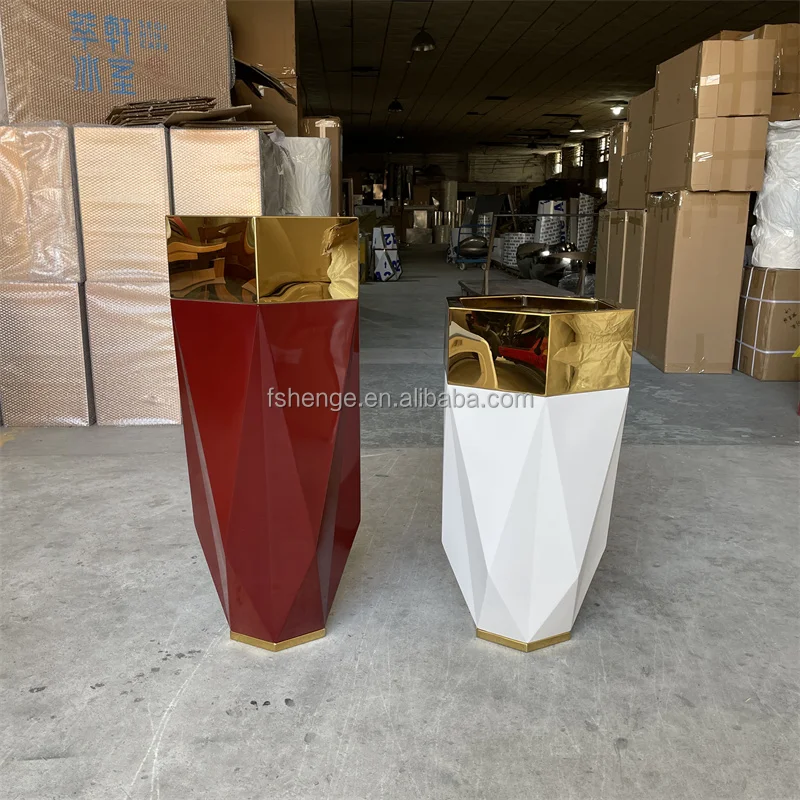 Luxury home decor extra large floor vase gold white flower pot big size plant pots for plants