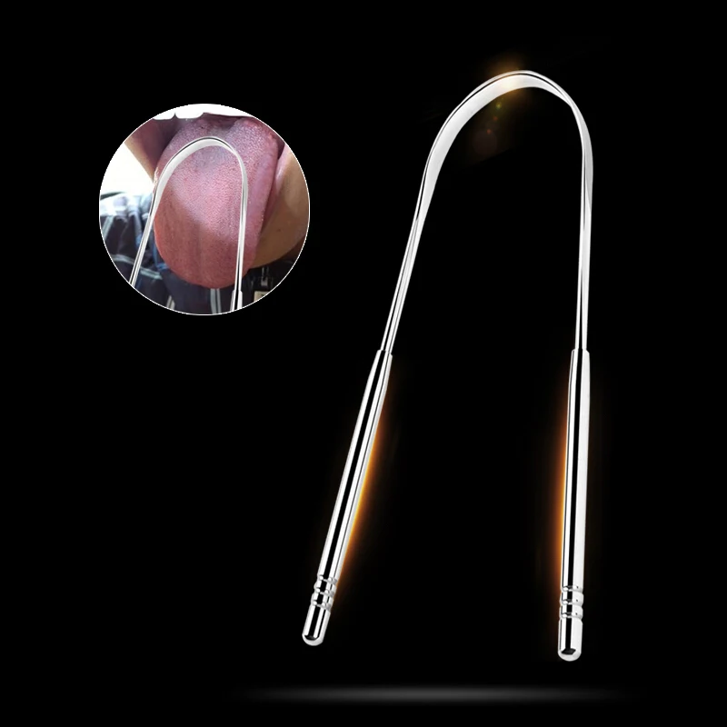 
Eco-friendly Zero Waste Premium Hygienic Non-Synthetic Grip Stainless Steel Tongue Cleaner Scraper for Tongue 