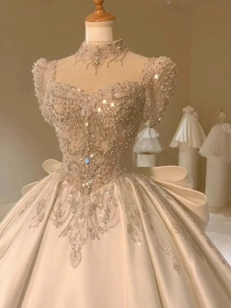 SUNNY Bride Main Yarn Shoulder Large Size Heavy Industry High Quality Wedding Dresses