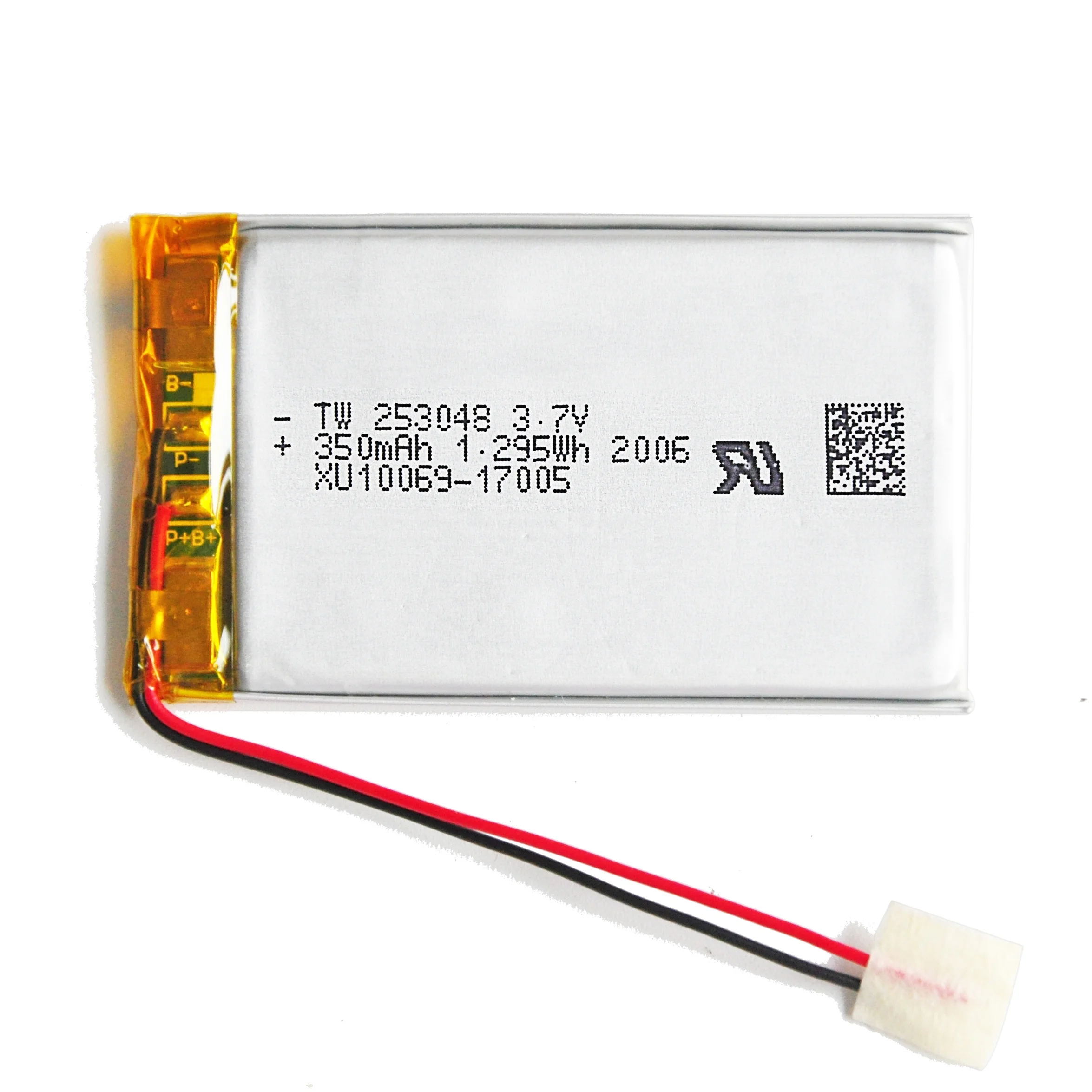 Shenzhen ODM OEM TW253048 origin factory wholesale 3.7V 350mAh 253048 Polymer Rechargeable Lithium Ion Battery