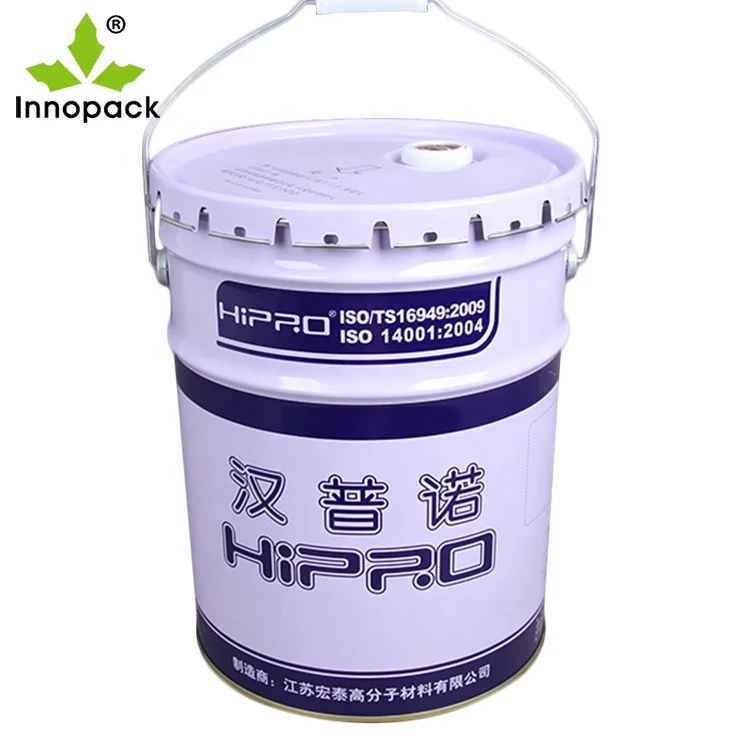 
UN rated 18L empty tin bucket printed round metal bucket for paint packaging 