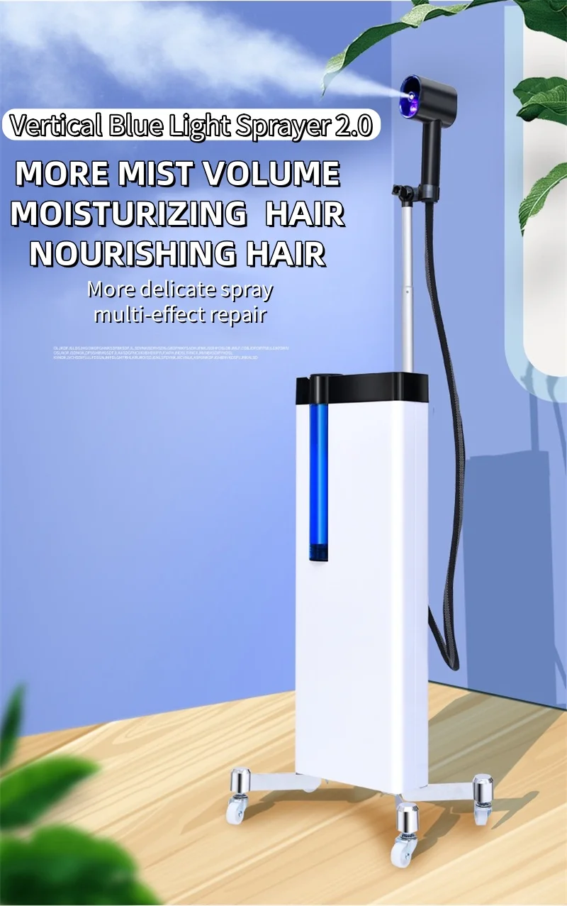 M 2024Hair Water Nano Steamer Large Mist Ion Facial Blue Light Moisturizing Sprayer Spa Steam Hair Care Steamer Salon Home Use