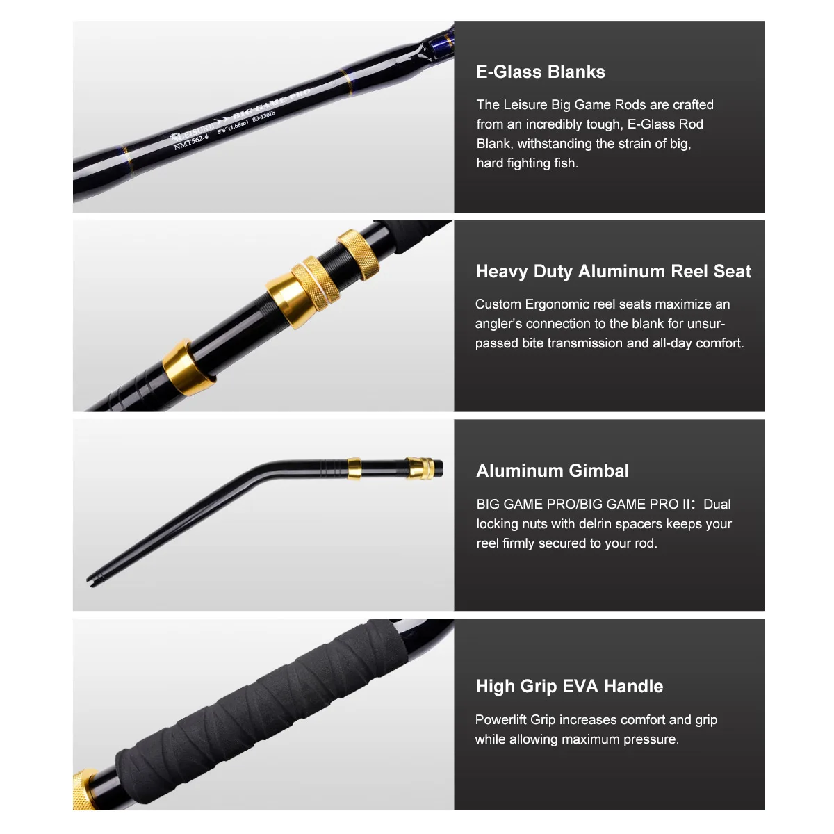 NOEBY 1.83m 50-80LBS Offshore All Roller Conventional Rod Swivel Roller Tip Bent Aluminum Butt Trolling Rods for Saltwater