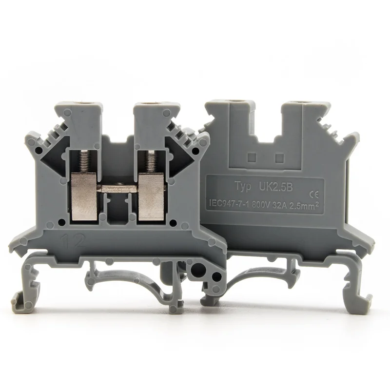 CHFRPU UK2.5B 2.5mm2 combined DIN rail screw terminal block brass conductor Feed Through Terminal Block