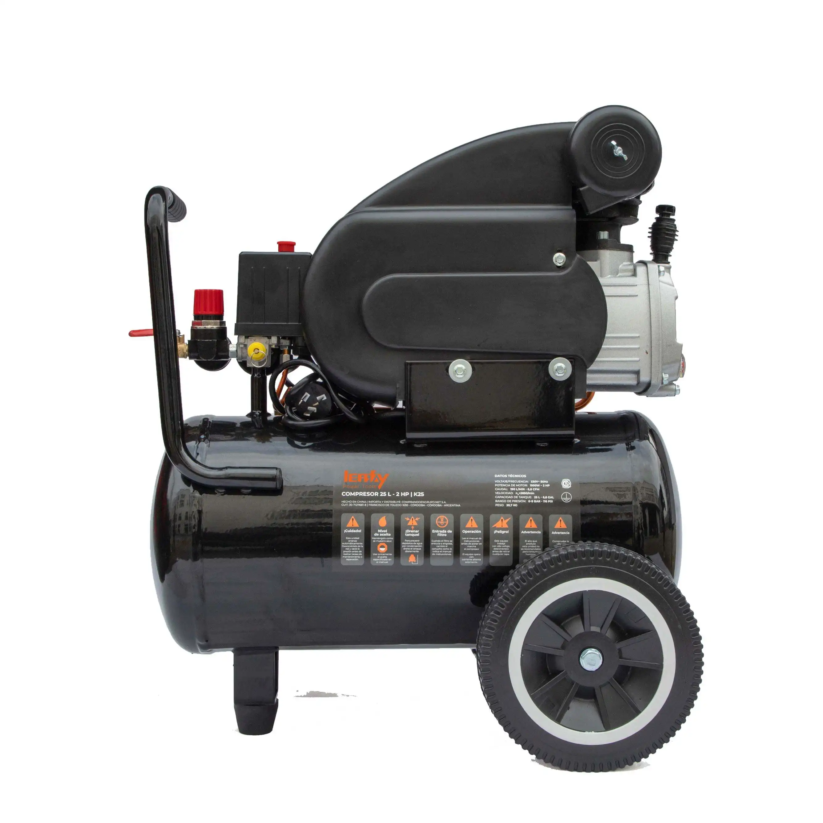 Hot Sell 220V 50HZ Silent Compressor Air 1.5 KW 2HP 25 Liter Industrial Air Compressor Machines