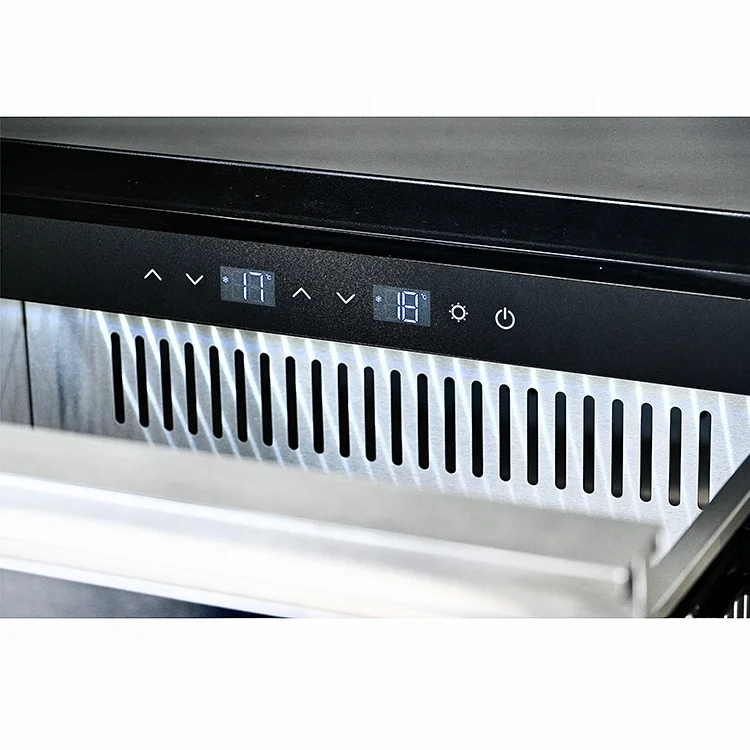 Stainless Steel Small Commercial Built In Under Counter 2 Drawer Refrigerator