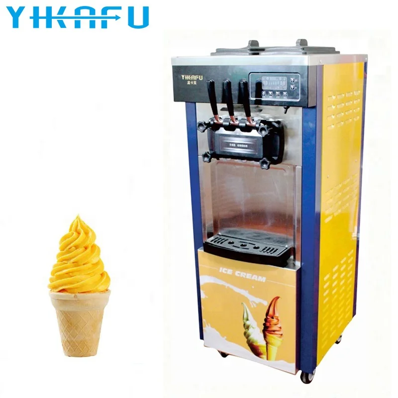 Commercial Automatic Snack Table Top Three Flavors Soft Serve Filling Ice Cream Making Machine For Sale