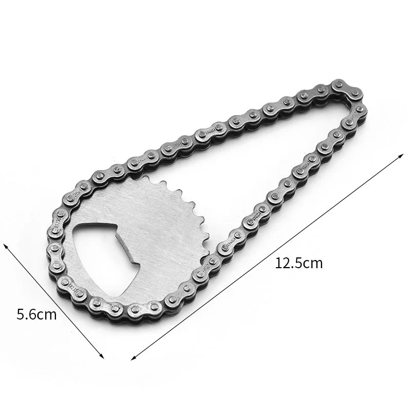 Novelty Personalized Custom Bike Chain Stainless Steel Bottle Beer Opener with Laser Engraving Logo