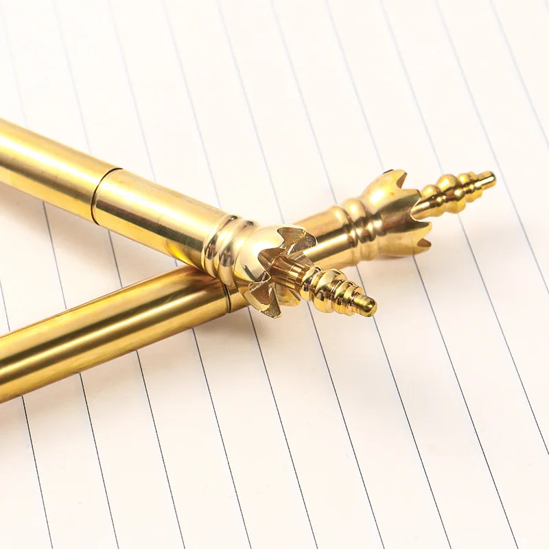 New Creative Magic Wand Wand Pure Copper Water-based Signature Pen Gift Temple Buddhist Scriptures Brass Pen