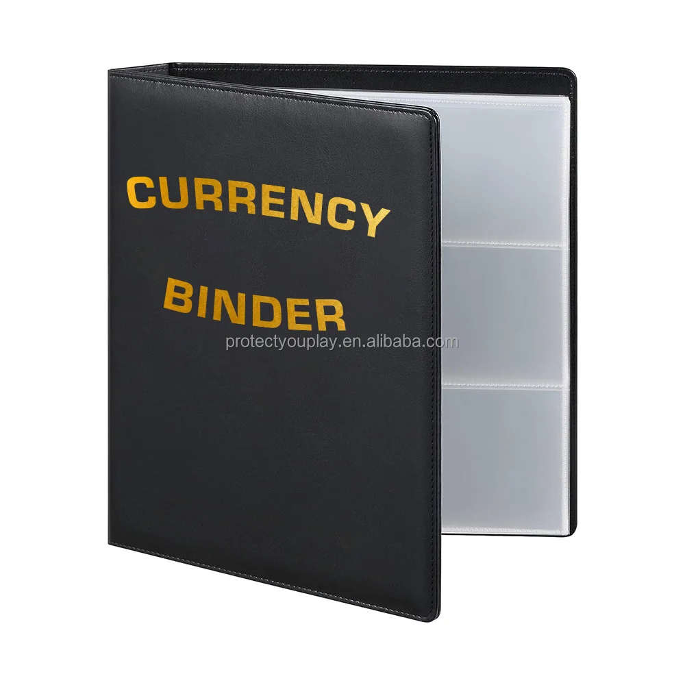Currency Collection Binder for Dollar Bill Holders for Collectors Premium PU Banknote World Currency Binder